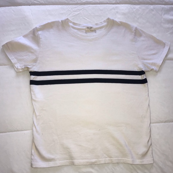Brandy Melville Tops - Brandy Melville white T-shirt with blue stripes